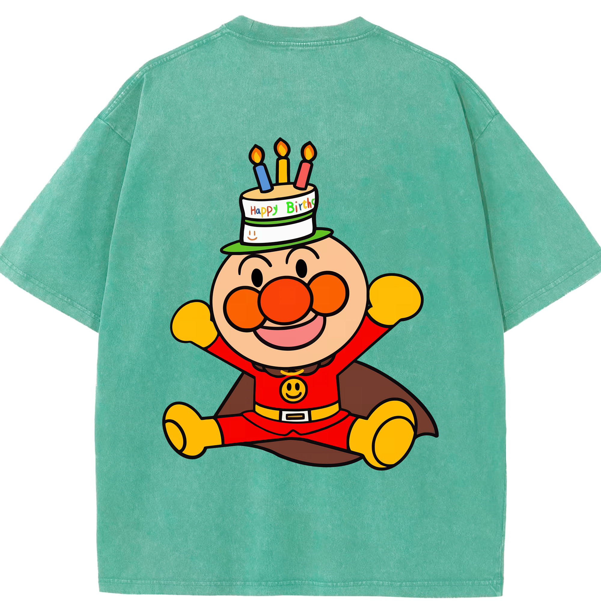 （画像用） アンパンマン Anpanman 綿100% ヴィンテージ風 半袖Tシャツ（背面プリント）